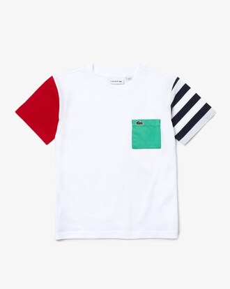 Kids' Crew Neck Pocketed Cotton T-Shirt