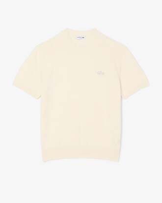 Pull col rond manches courtes coton