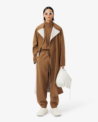 Runway Wool Blend Trench Coat