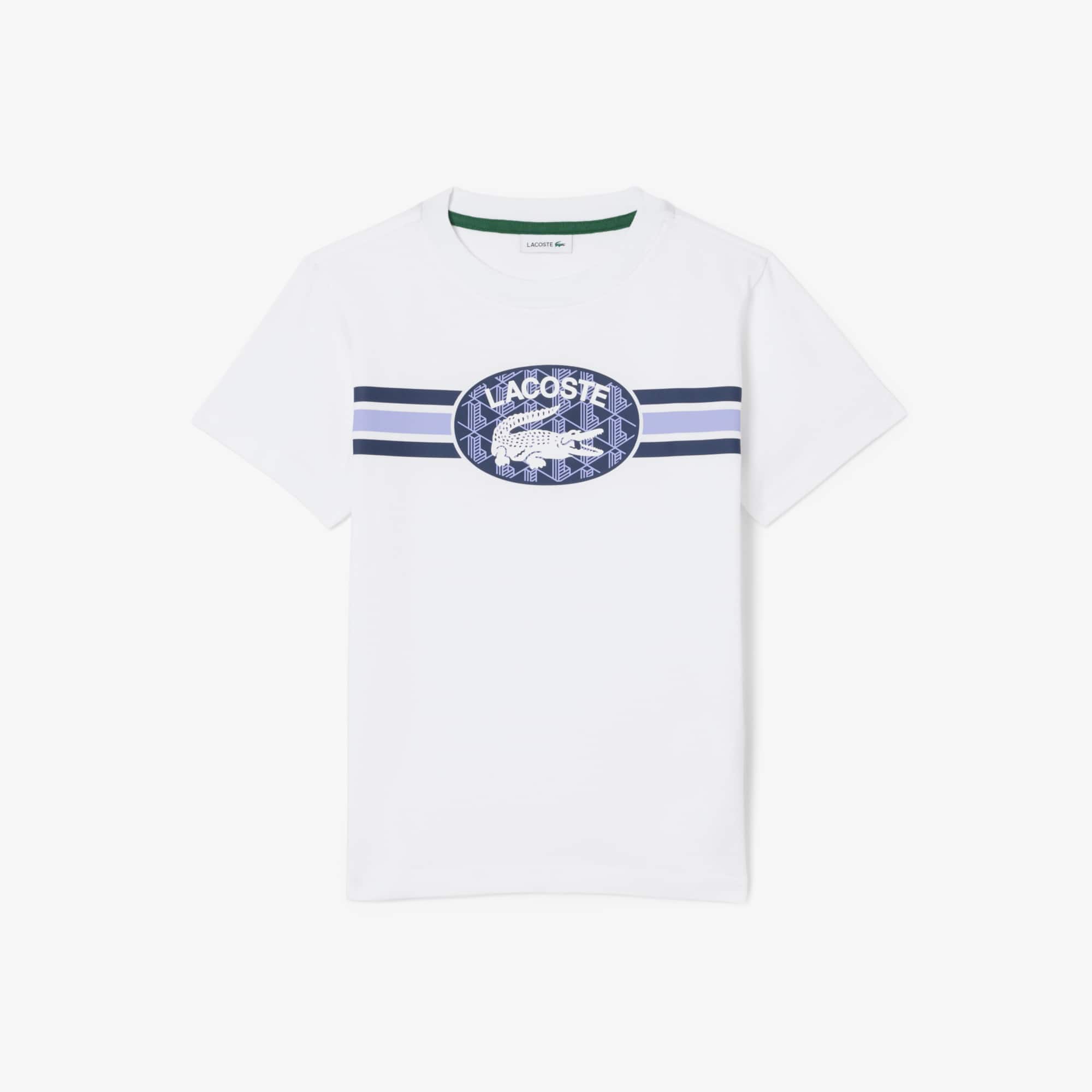 Boys' Monogram Print Cotton T-Shirt - Teens T-Shirts & Tops - New