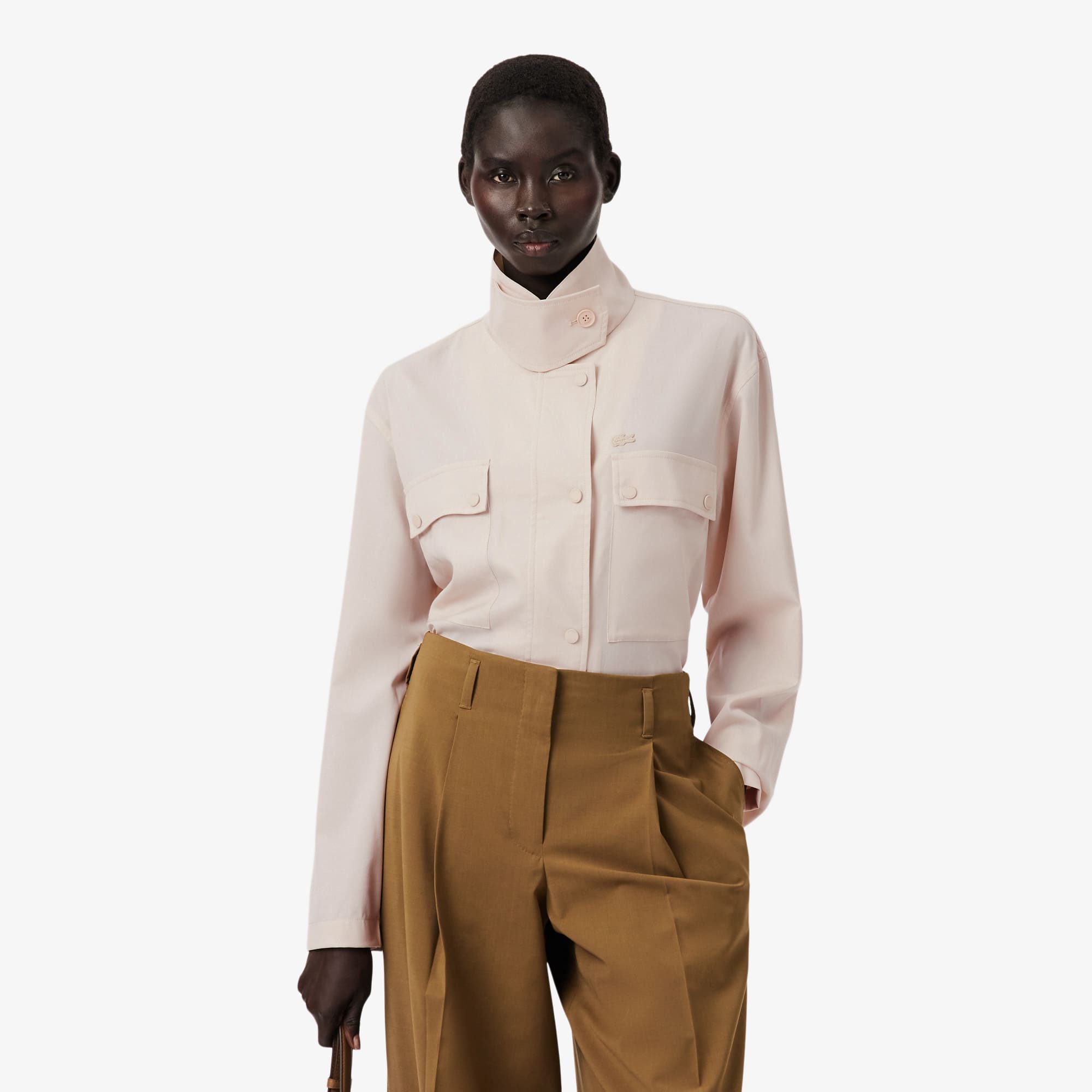 Lacoste Runway Oversized Wool Blend - 38 In Neutral
