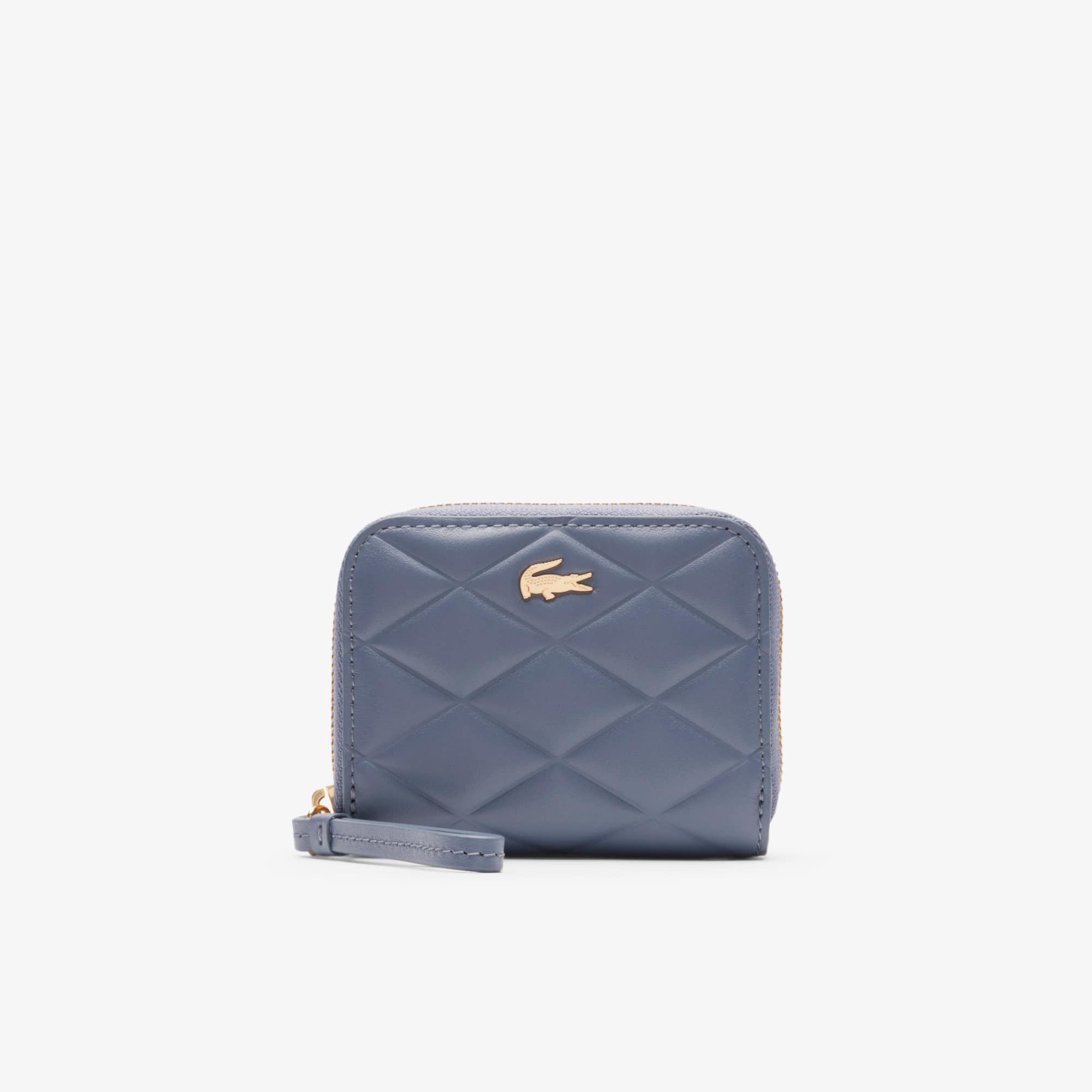 Lacoste Small Crocodelle Leather Coin Purse - One Size In Blue
