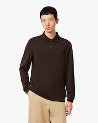 Regular Fit Long Sleeved Wool Polo Shirt