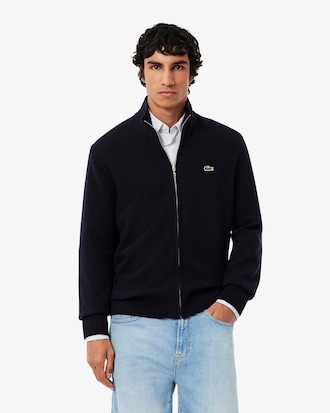 Pull zipp&eacute; laine card&eacute;e