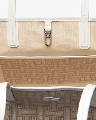 Women's Large Coated Cotton Canvas Tote Bag