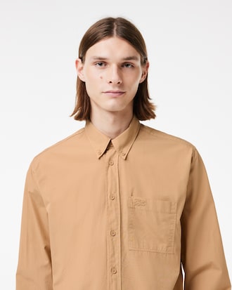 Men's Relaxed Fit Washed Effect Poplin Shirt