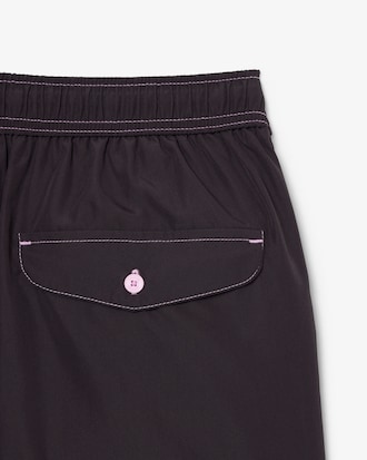 Mid Length Tennis Print Swim Trunks