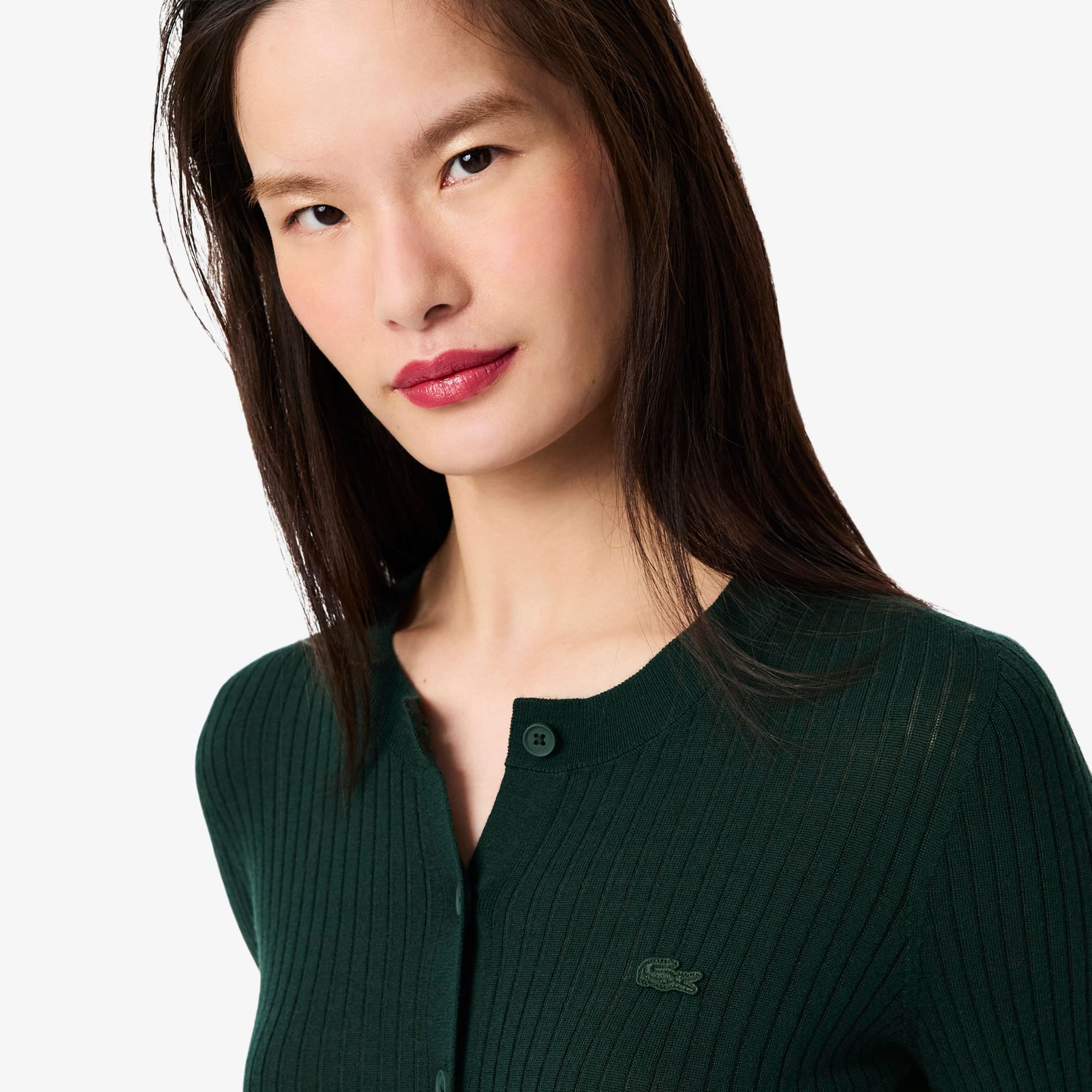 Women's Rib Knit Merino Wool Cardigan - Sweaters & Sweatshirts