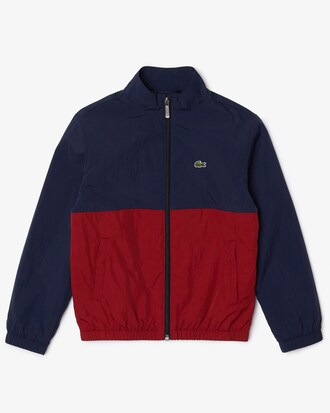 Chamarra en color block de cuello alto Lacoste para ni&ntilde;os
