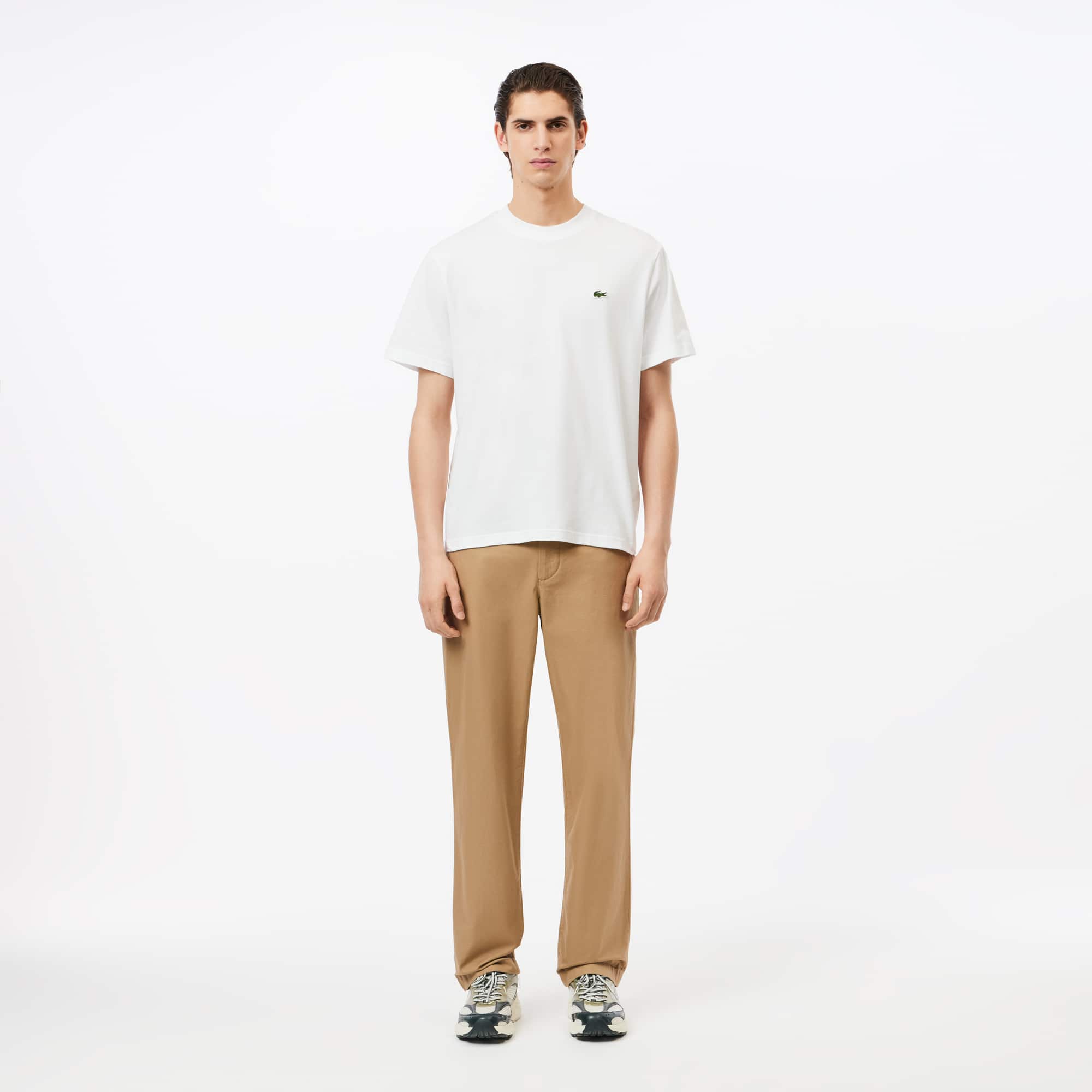 パンツ Organic Cotton Straight Fit Pants Cotton Straight Leg Pants - Headland Green | needessentials