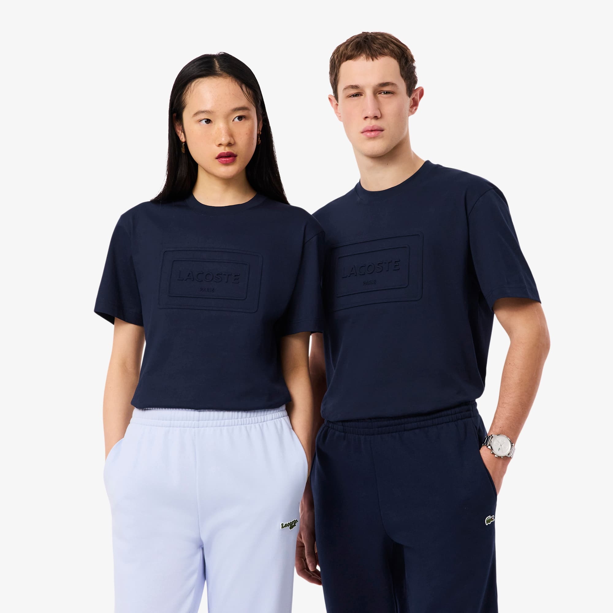 Lacoste Embroidered Cotton T-shirt - Xs In Blue