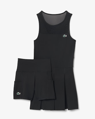 Vestido de Tenis El&aacute;stico Plisado en Dos Tejidos
