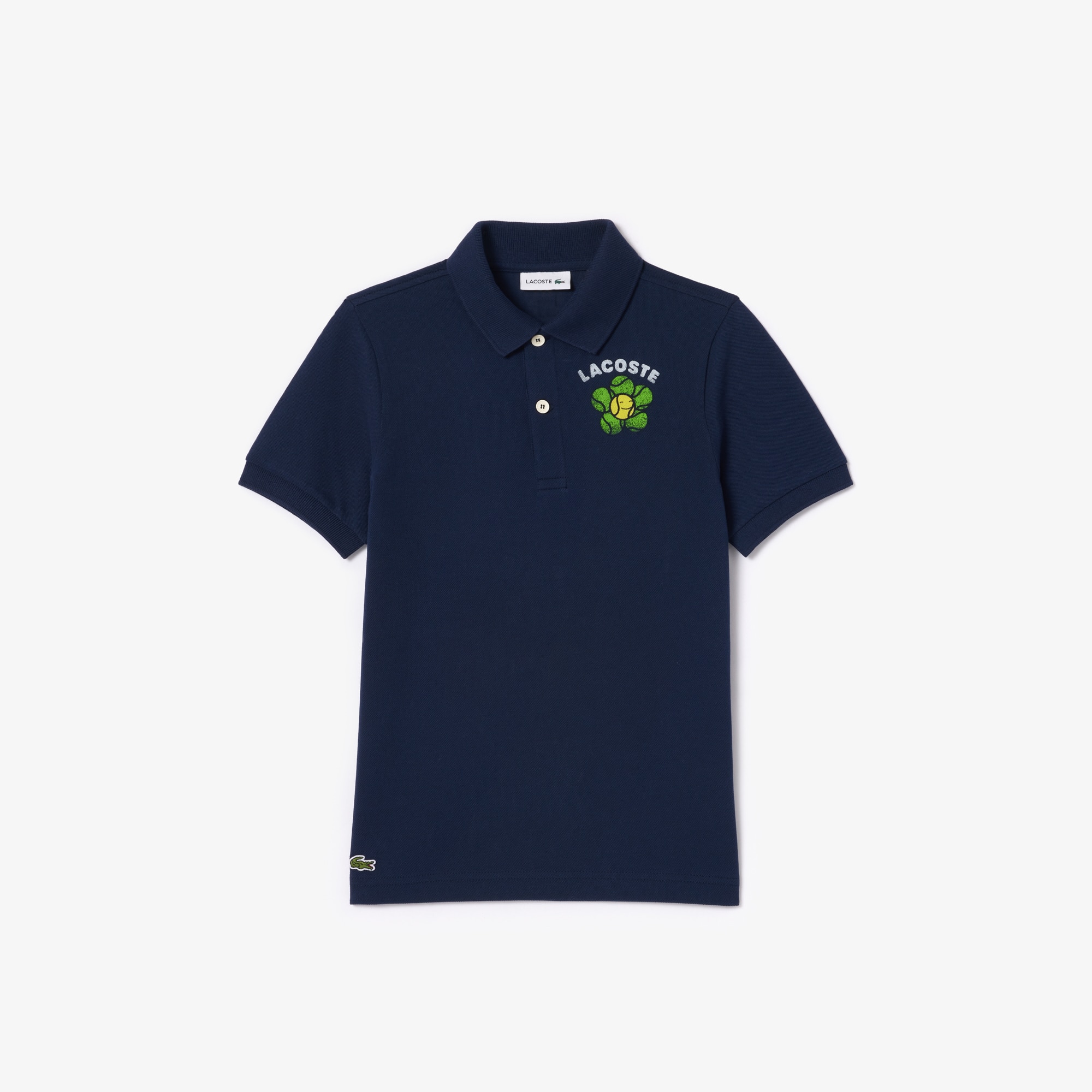 Lacoste Kids' Vintage Flower Print Mini Piqué Polo