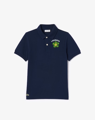 Kids' Vintage Flower Print Mini Piqué Polo