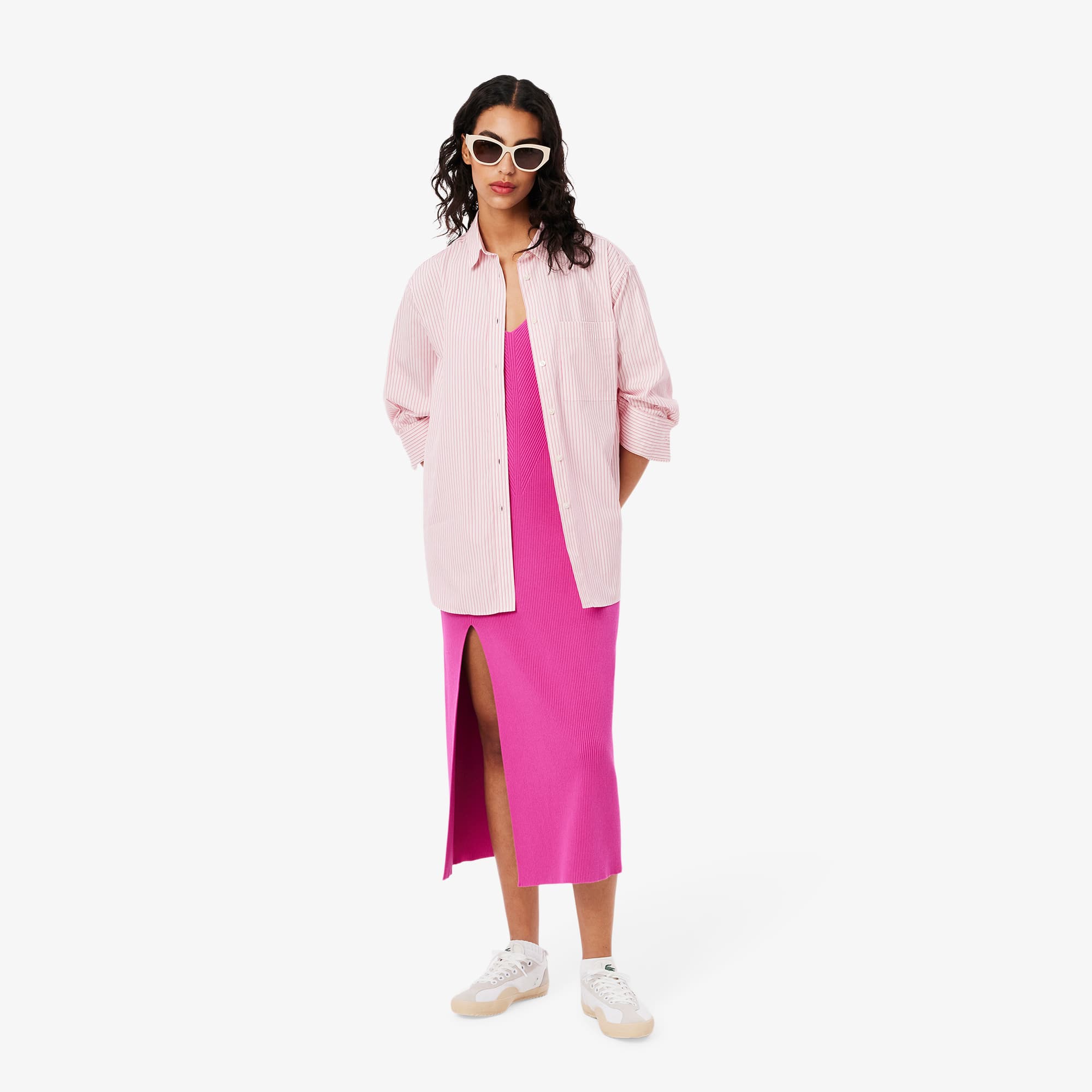 Women's Oversized Cotton Button Down Shirt - T-Shirts & Tops - New