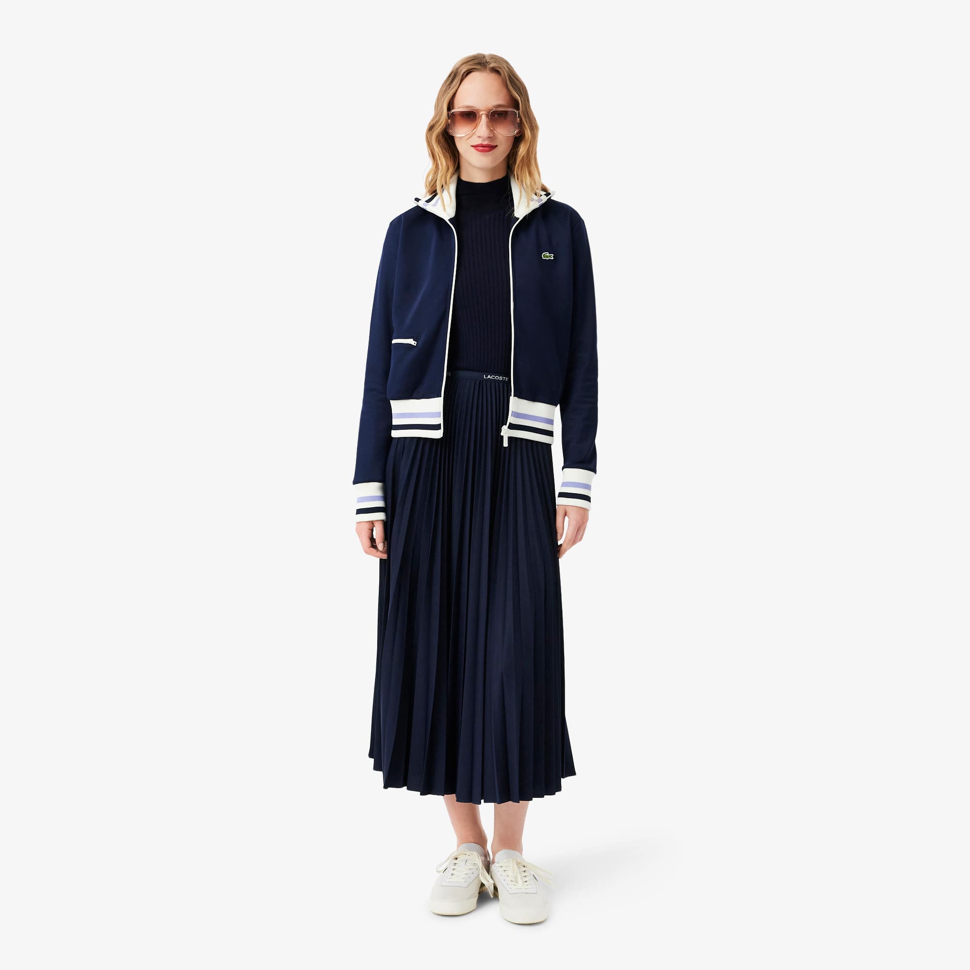スカート LACOSTE Woman Skirt Blue JF1402 166 Women's Pleated Maxi Skirt - Shorts & Skirts - New In 2025