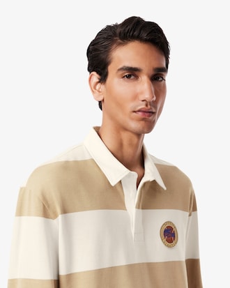 Men's Relaxed Fit Striped Rugby Polo