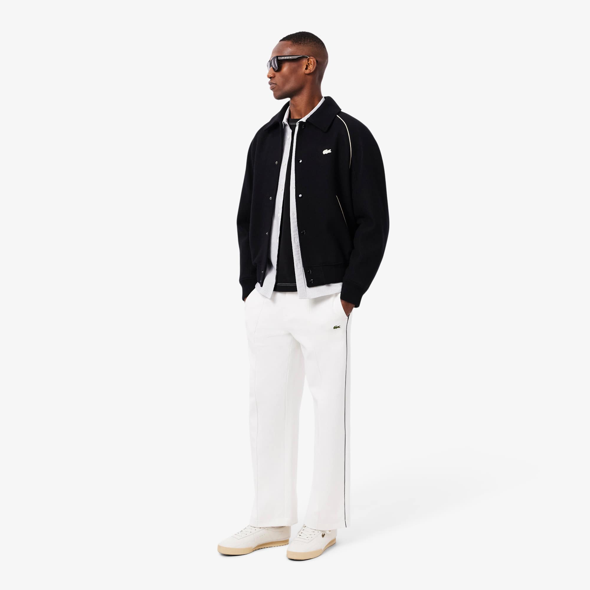 Men's Badge Accent Wool Varsity Jacket - Jackets & Coats - New In