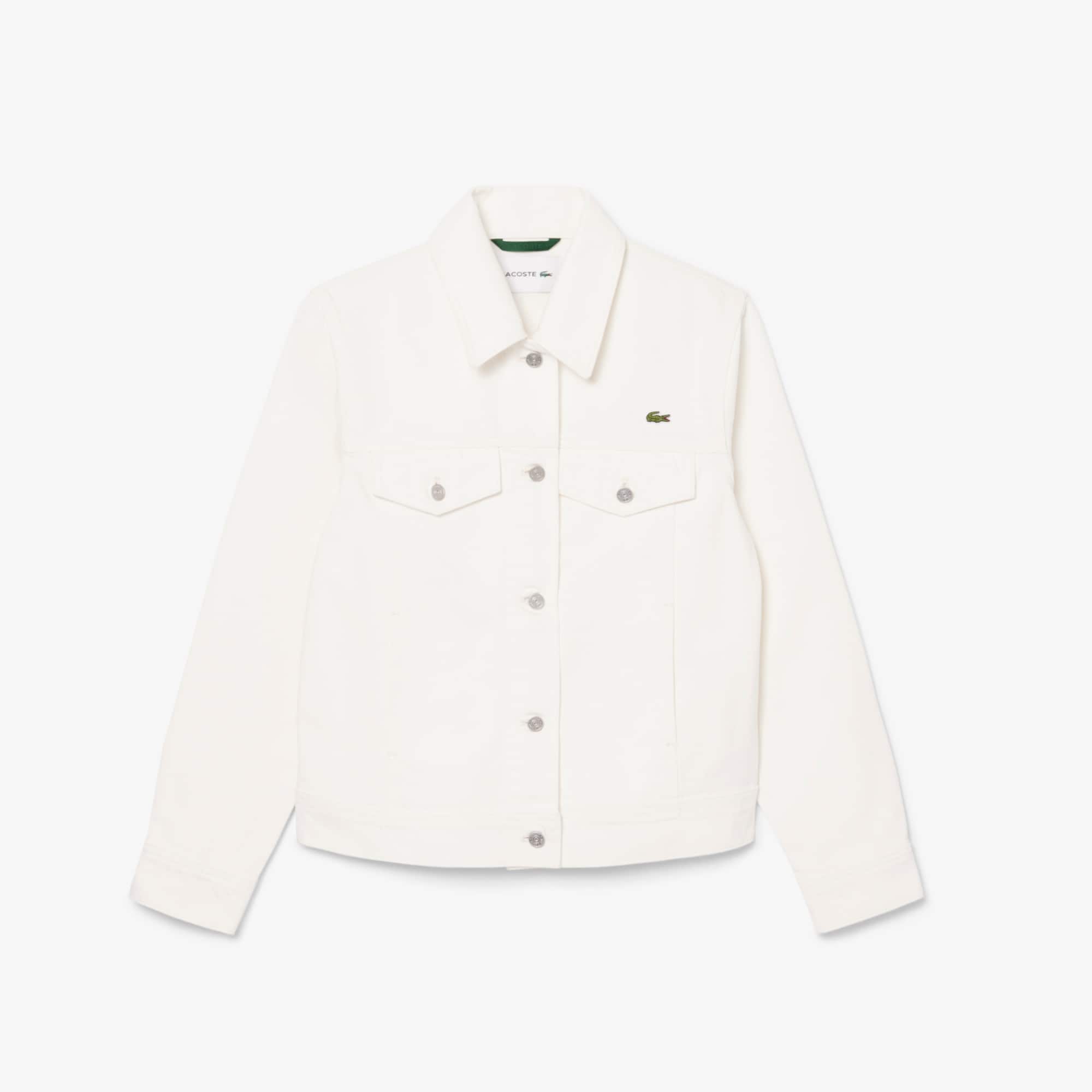 Lacoste Cotton Denim Jacket - 36 In White