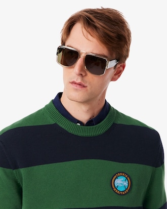 Men's Striped Cotton Jersey Sweater
