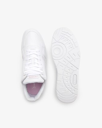 Sneakers Lacoste T-Clip junior con detalle en el tal&oacute;n