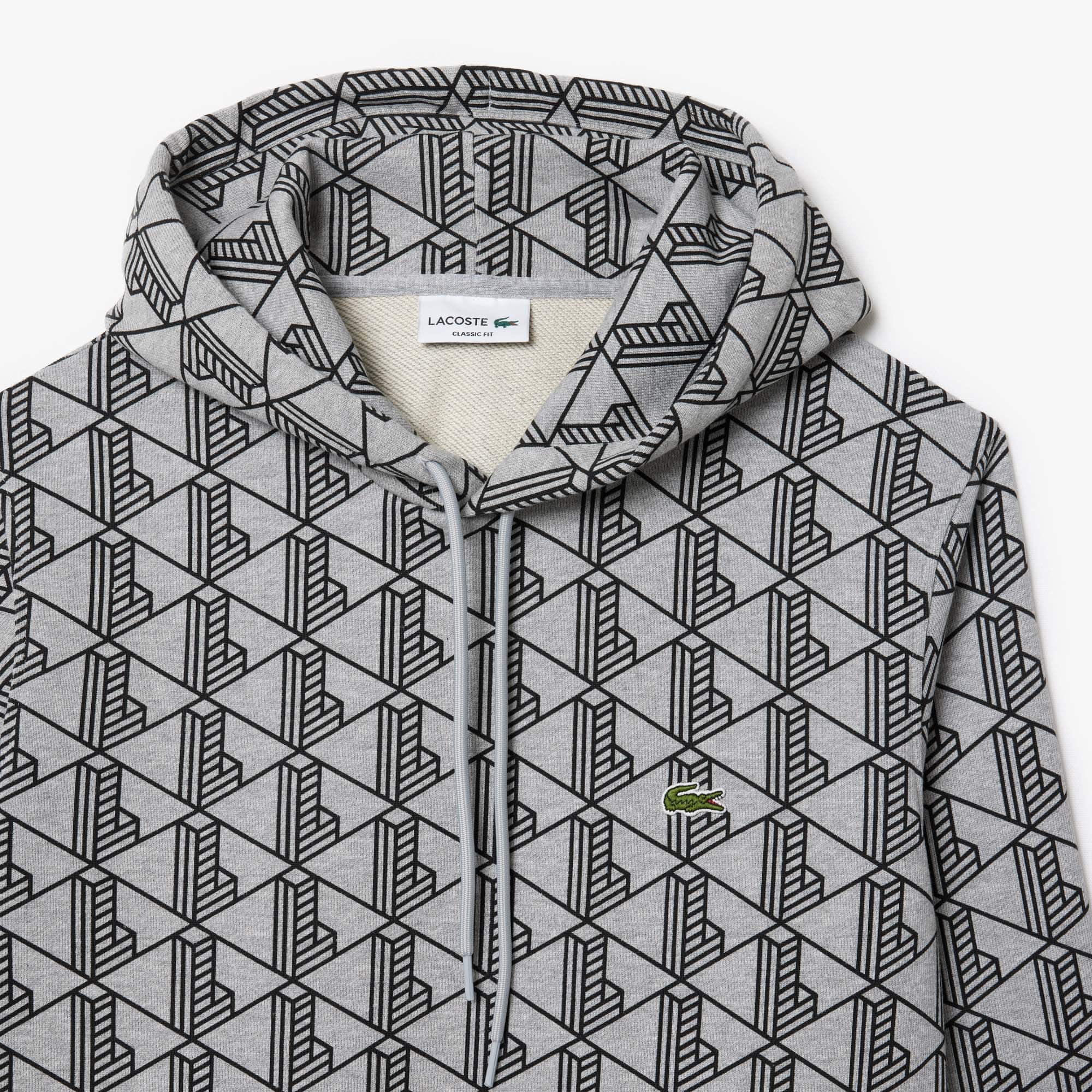 Lacoste モノクラムフリスフティ SH2855 80P Men's Monogram Fleece Hoodie - Sweaters & Sweatshirts - New
