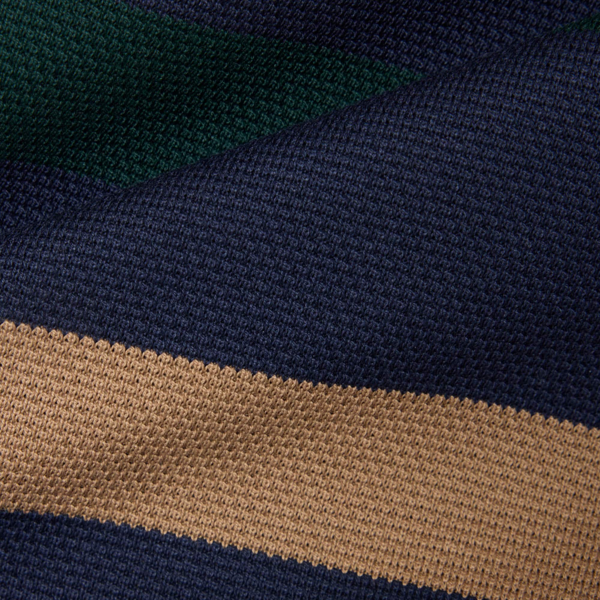 Relaxed Fit Striped Piqué Rugby Polo Shirt