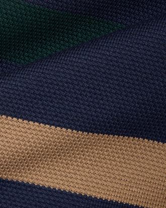 Relaxed Fit Striped Piqu&eacute; Rugby Polo Shirt