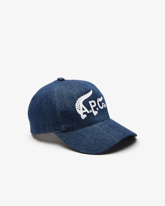 Casquette unisexe Lacoste x A.P.C. en denim japonais