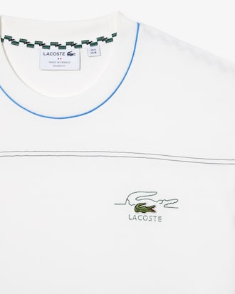 Playera de hombre Lacoste en punto de algod&oacute;n ecol&oacute;gico de rayas