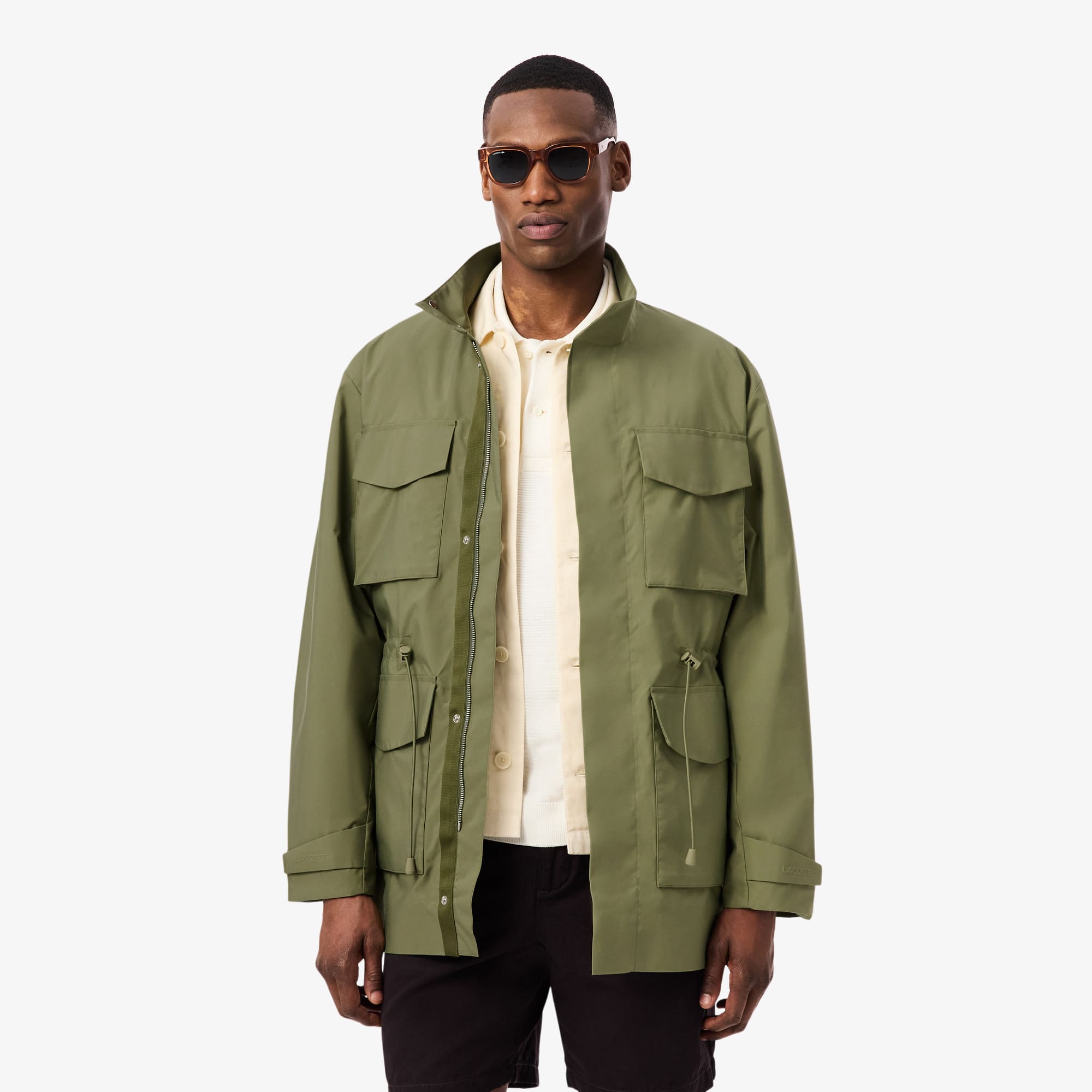 Lacoste Mid-length Water-repellent Windbreaker Jacket - 46 - S In Green