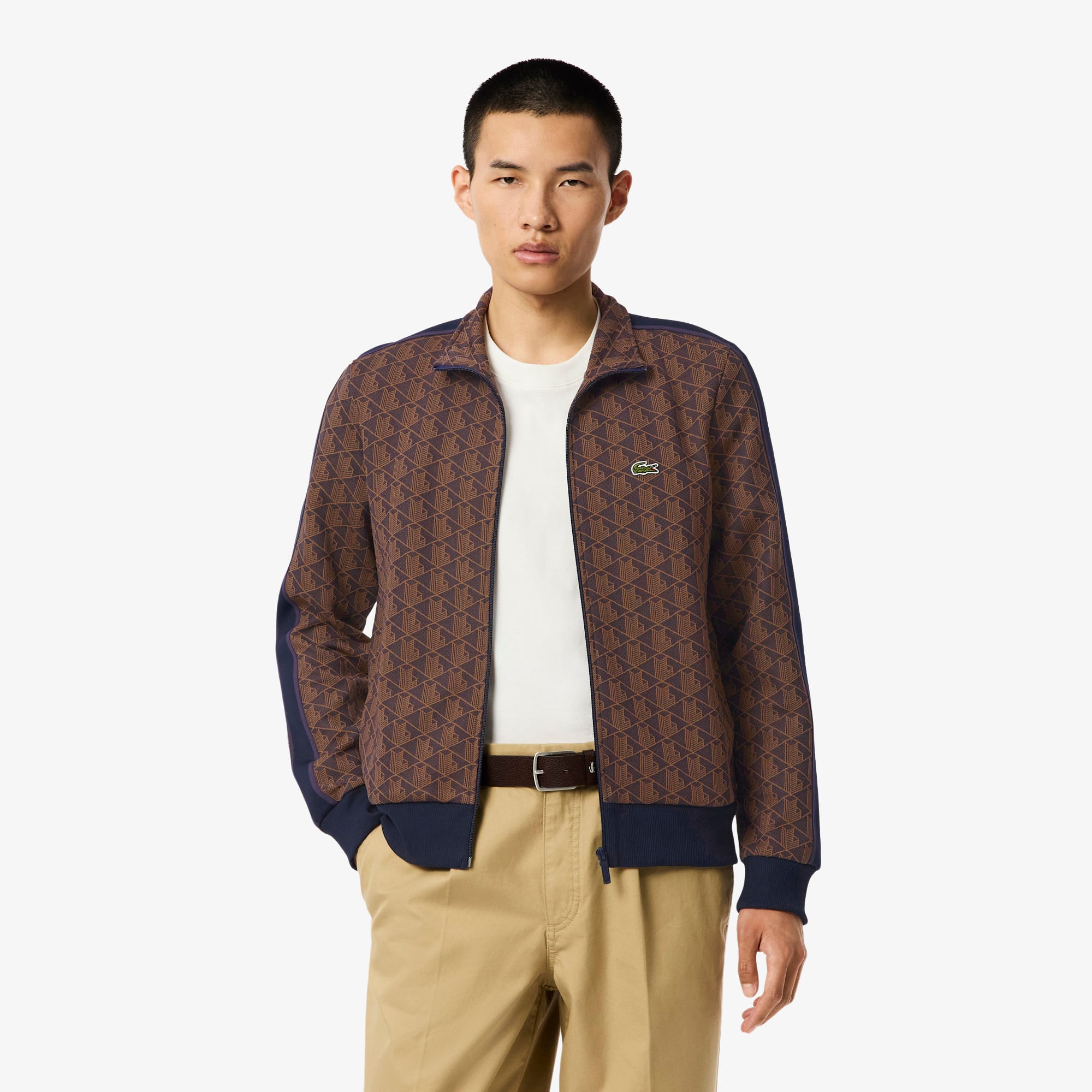 Lacoste Men's Paris Zip-up Track Jacket - M - 4 In Brown