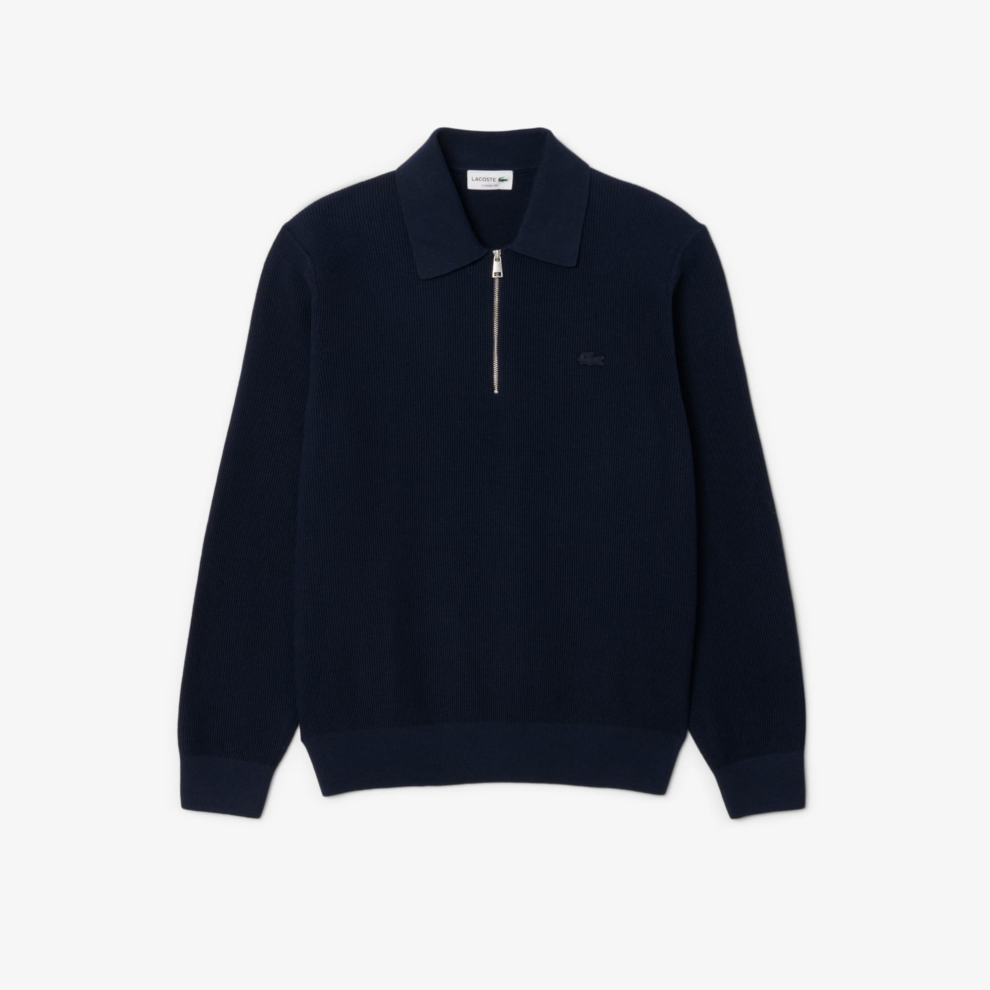 Men's Cotton & Wool Blend Half-Zip Polo Collar Sweater - Sweaters