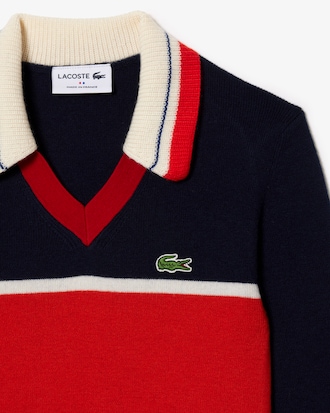 Women's Made in France Contrast Polo Neck Sweater