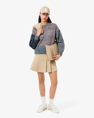 Women's High-Neck Wool Blend Cable Knit Sweater