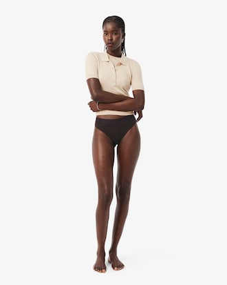 Logo Waist Mesh String Briefs