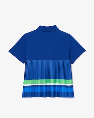 Kids' Pleated Hem Petit Piqué Polo