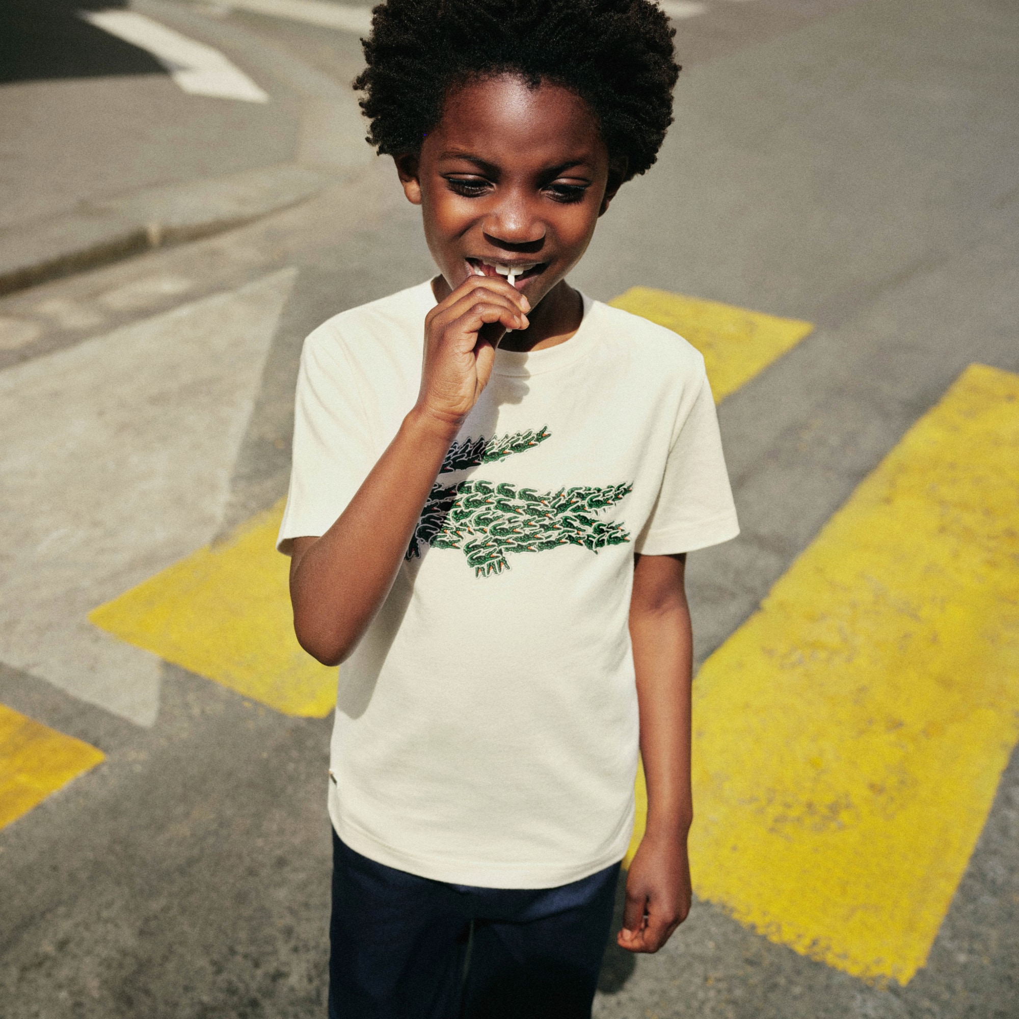 Boys' Crocodile Print Cotton T-Shirt - Teens T-Shirts & Tops - New