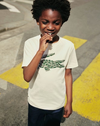 Boys' Crocodile Print Cotton T-Shirt