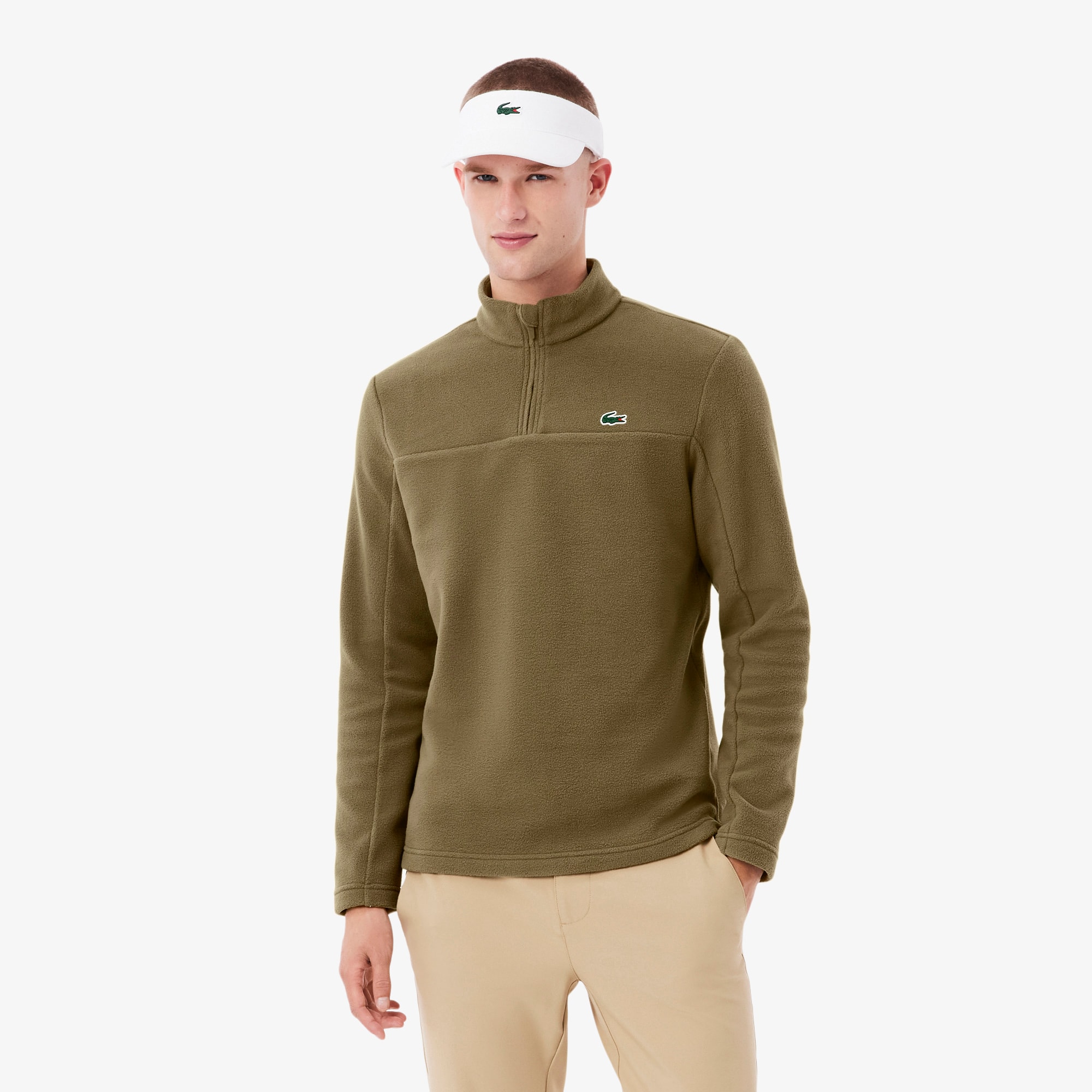 Lacoste Men's Polar Fleece Quarter-Zip Golf Top