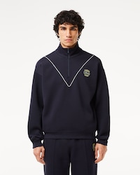 Men's Loose Fit Zip Neck Piqué Sweatshirt