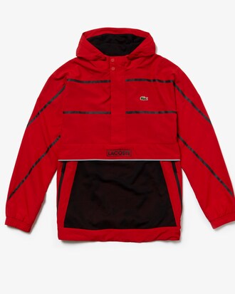 Rompevientos Lacoste SPORT resistente al agua con bolsillo tipo canguro para hombre