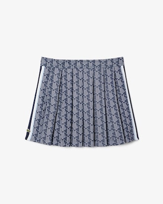 Falda plisada con monograma para mujer