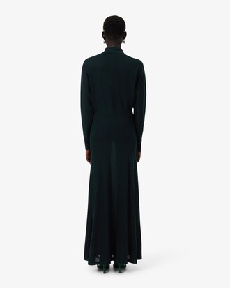 Runway Polo Collar Silk Maxi Dress