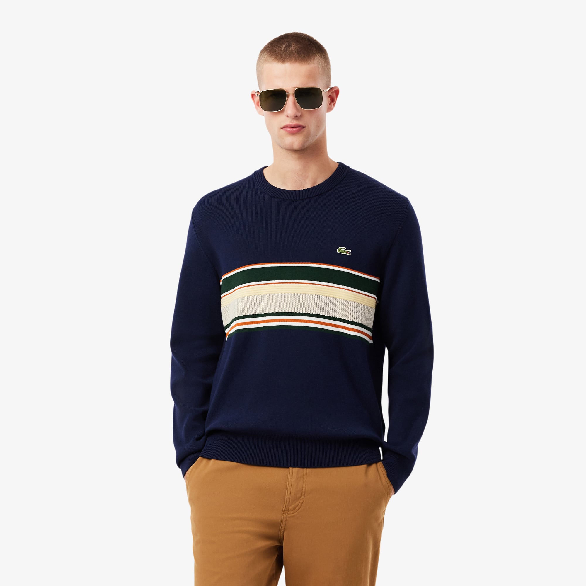 Lacoste Men's Made In France Striped Sweater