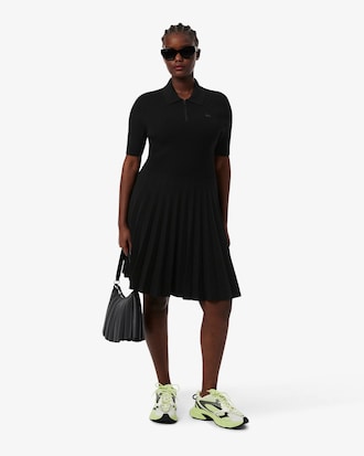 Robe col polo pliss&eacute;e