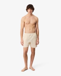 Men's Mid Length Striped Textured Swim Trunks