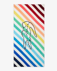 Rainbow Big Croc Beach Towel