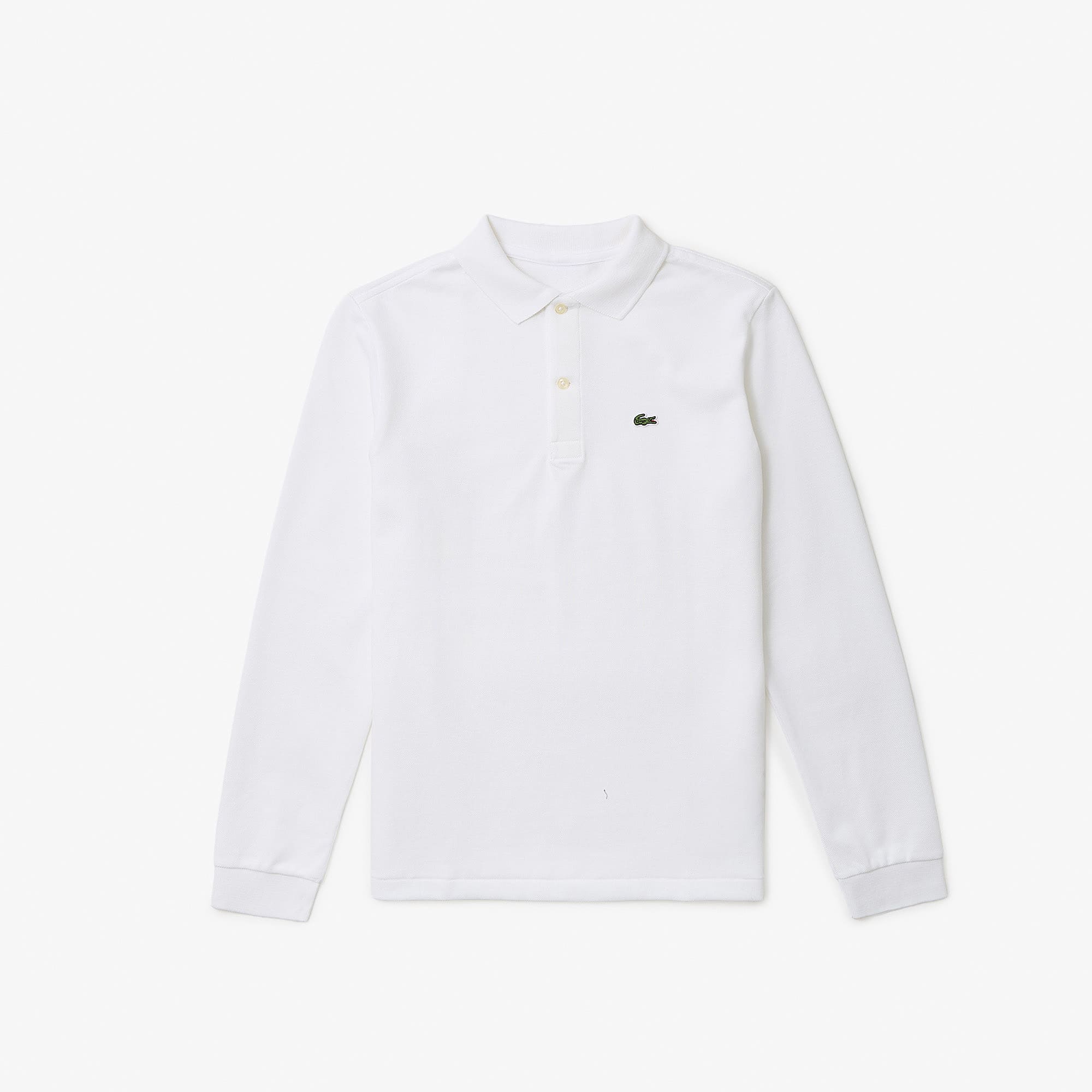 Lacoste Boys' Long Sleeve Piqué Polo - 12 Years In White