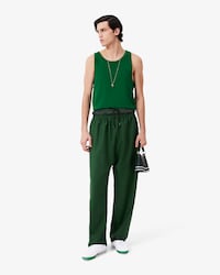 Runway Mixed Fabric Wool Pants